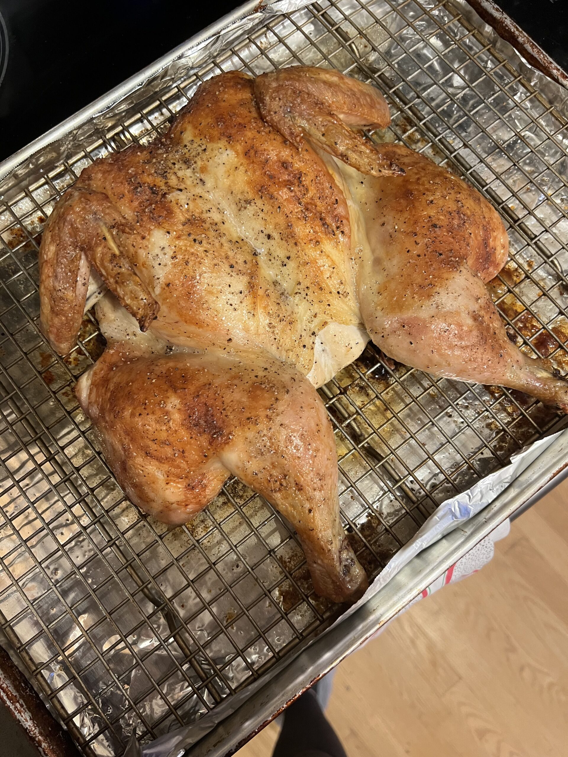 Spatchcocked Roast Chicken with Potatoes