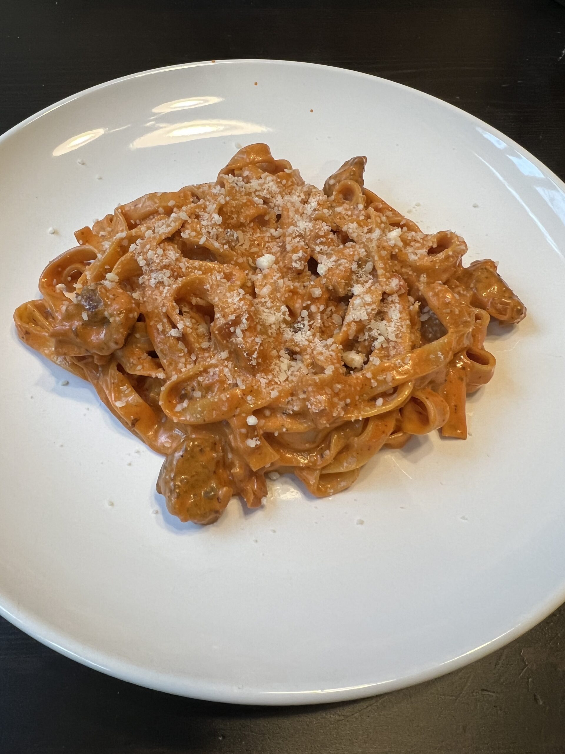 Fresh Pasta with Quick Vodka Sauce and Sausage