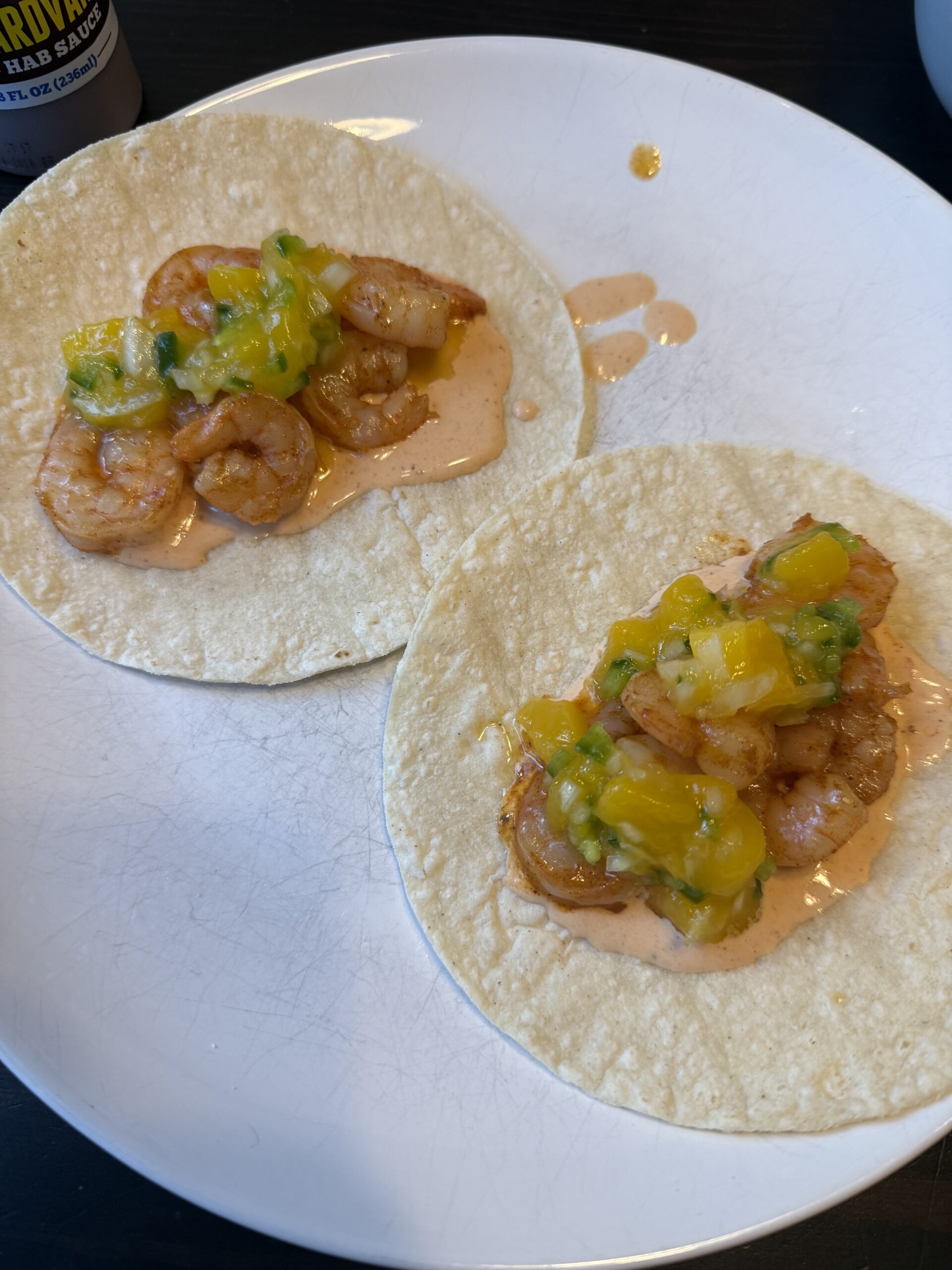 Shrimp Tacos with Mango Salsa and Chipotle Mayo